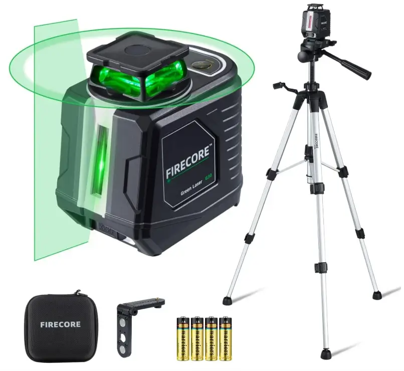 Firecore 360° Self Leveling Laser Level with Tripod, Pulse Mode, 3 Brightness Levels